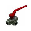 3-weg kogelafsluiter L 3/8'' BI-BI-BI  RVS  **